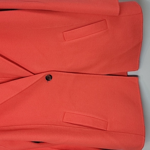 Talbots double faced wool blend blazer coral orange 10 - Picture 3 of 6